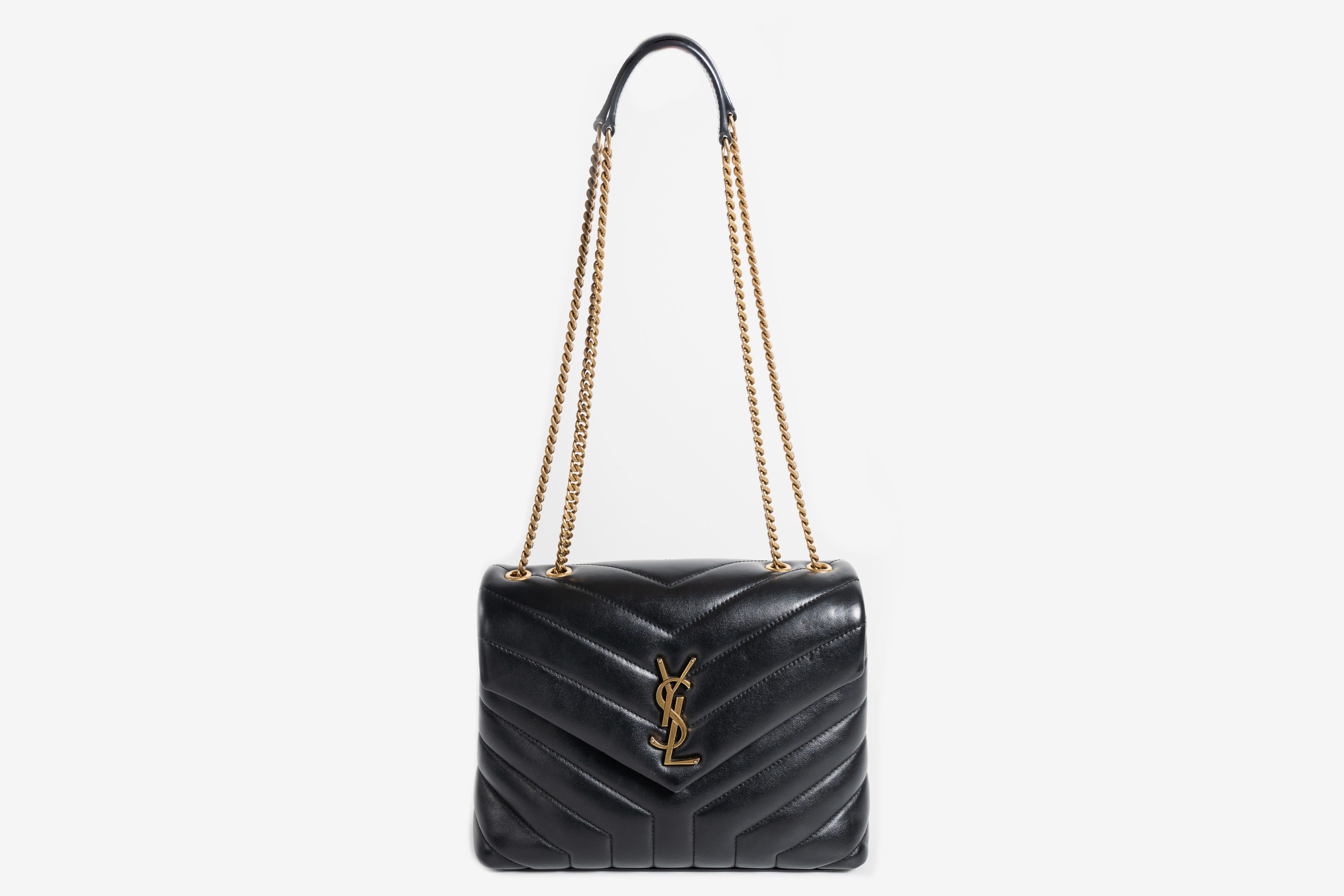 Saint Laurent Black LouLou Chain Bag GHW Small Open Space